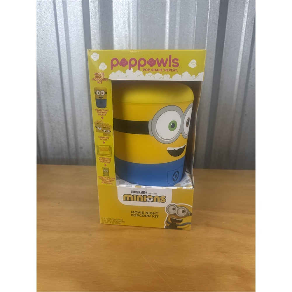 MINIONS MOVIE NIGHT POPCORN COLLECTORS BUCKET BOWL Only, New but Popcorn Removed